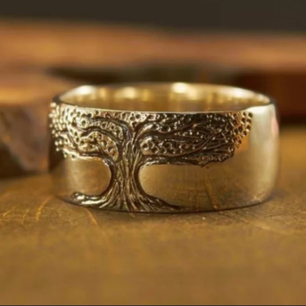 Silver Tree Design Ring - Picture 2 of 3